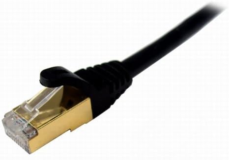 Nexhi CAT7 50 метри Црна Ethernet 10 Gigabit 650MHz Премиум Кабел со Голема Брзина Компјутер Рутер Злато Позлатен Приклучок
