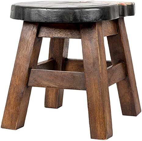 Tuxedo Мачка Дизајн Рака Врежан Acacia Тврдо Декоративни Краток Столче