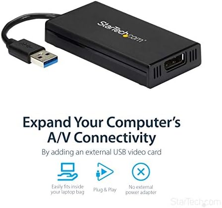 StarTech.com USB 3.0 да Адаптер DisplayPort 4K Ultra HD, DisplayLink Уверение, Видео Конвертор w/ Надворешни Графичка Картичка