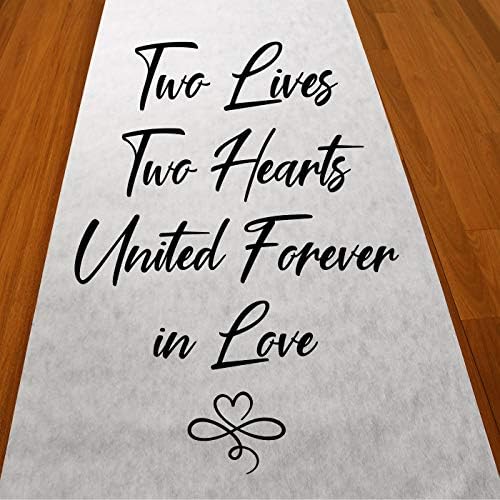 Подароци & Company Два Животи, Две Срца Обединети Засекогаш во Љубовта, Свадба Aisle Тркач (75 метри) Свадбена Церемонија