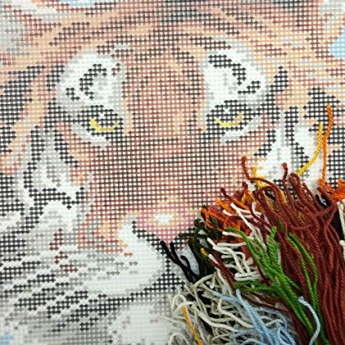 Леопард. Needlepoint Комплет. Фрли Перница 16×16 Инчи. Печатени Tapestry Платно, Европски Квалитет