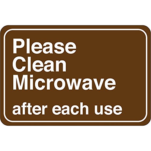 Ве молиме Чистење на Микробранова... Објект Знак, 6 x 9, Кафеава боја/Бела, 1/Секој