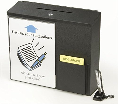 Метал Предлог Кутија со Заклучување, Шарки Капак, Џеб за гласачките Ливчиња, Знак Носителот и Безбедност Пенкало, за Tabletop
