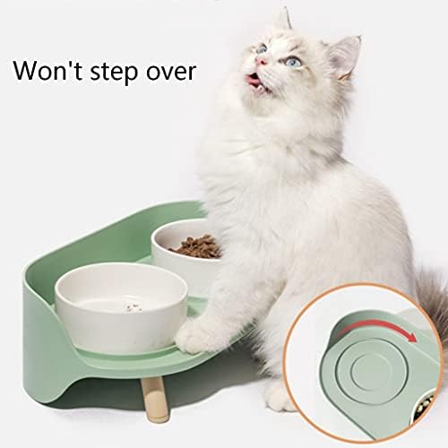 SANGHAI 4 Покачена Мачка Керамички Чаши Мали Кучиња Покрена Храна за Хранење Јадења Пластични Стојат Хранење Маса во Собата,за