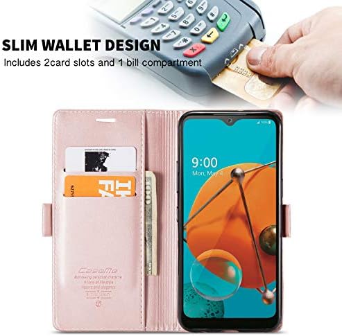 Kowauri Случај за LG K51/LG Q51,Кожен Паричник Случај Класичен Дизајн со Картичка и Магнетни Затворање Флип Пати Случај