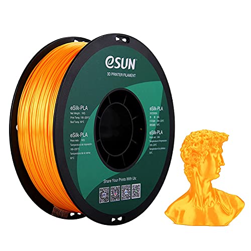 eSUN Свила PLA 3D Печатач со Вжарено, Димензионални Точност +/- 0.03 mm, 1 кг Гајтанот, 1.75 mm, Темно Жолта
