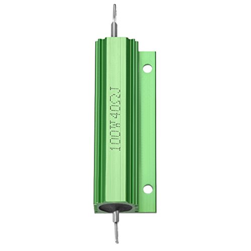 uxcell 2 Парчиња Алуминиумска Случај Отпорник 100W 40 Ohm Wirewound Зелени за LED Замена Конвертор 100W 40RJ
