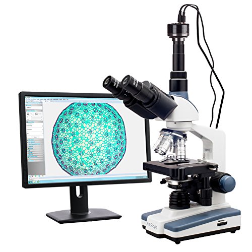 AmScope 40X-2000X LED Лабораторија Trinocular Соединение Микроскоп w 3D Две-Слој, Механичка Фаза & HD Снимање во Камера