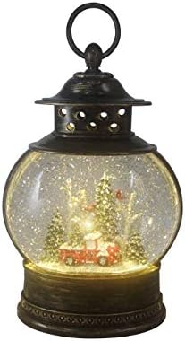 Божиќ Светлина-Up снежна топка Фенер - Црвена Камион и Дрвја